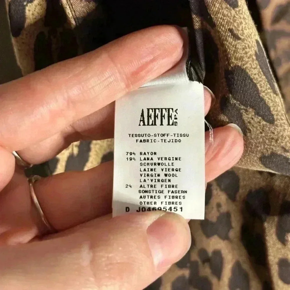 NWT Moschino Leopard Print Bow Wool Sheath Dress Size 8 - Picture 9 of 9